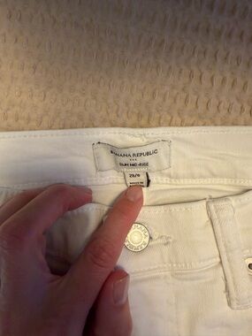 Banana Republic White Slim Mid-Rise Jeans
